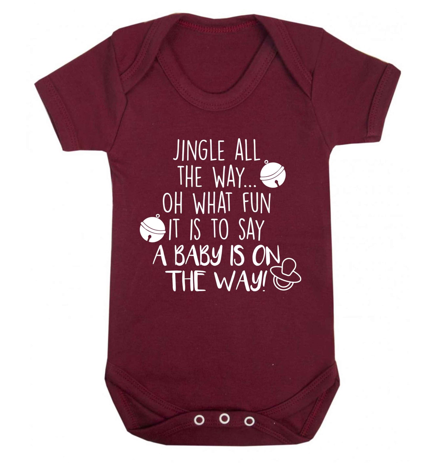 Oh what fun it is to say a baby is on the way! Baby Vest maroon 18-24 months