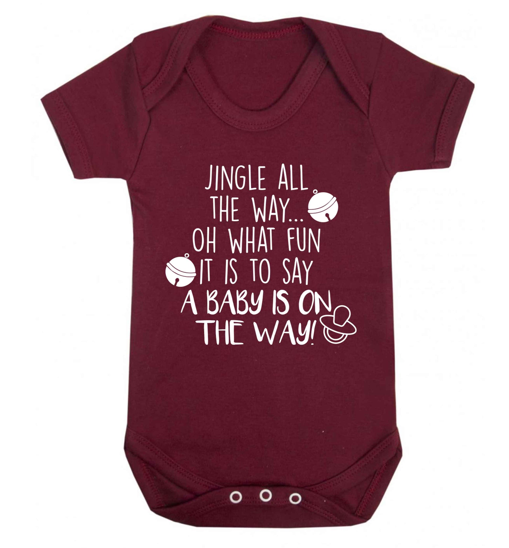 Oh what fun it is to say a baby is on the way! Baby Vest maroon 18-24 months