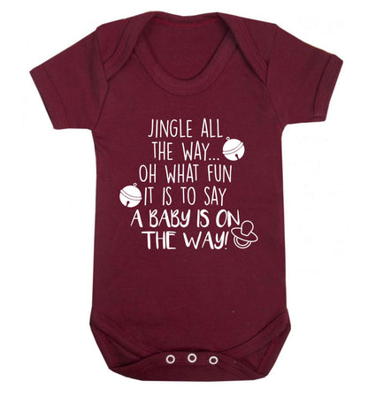 Oh what fun it is to say a baby is on the way! Baby Vest maroon 18-24 months