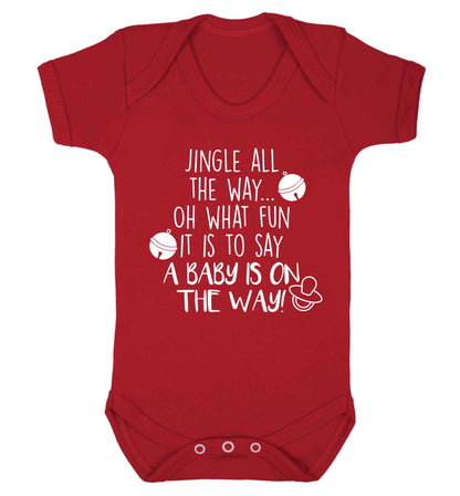 Oh what fun it is to say a baby is on the way! Baby Vest red 18-24 months