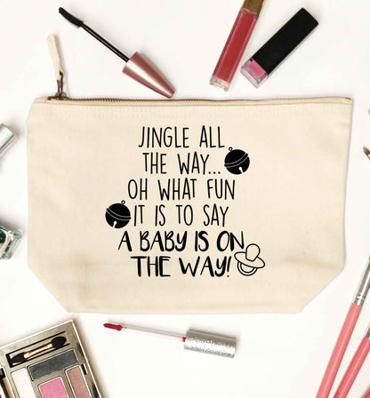 Oh what fun it is to say a baby is on the way! natural makeup bag