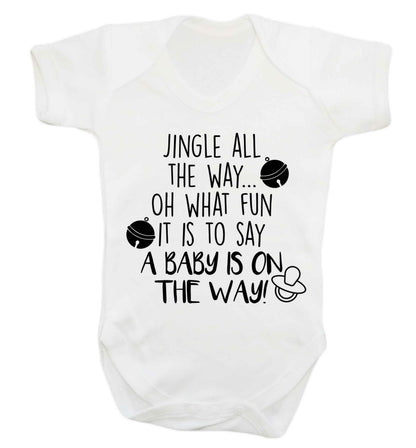 Oh what fun it is to say a baby is on the way! Baby Vest white 18-24 months