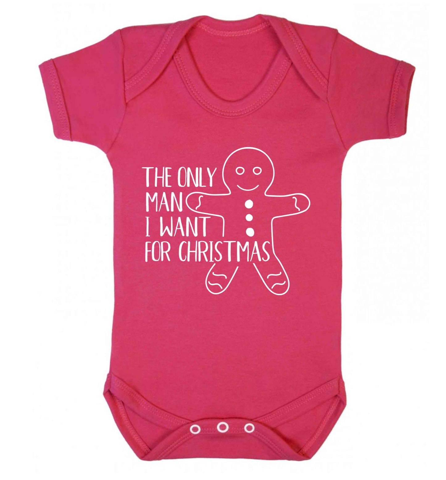 The only man I want for Christmas Baby Vest dark pink 18-24 months
