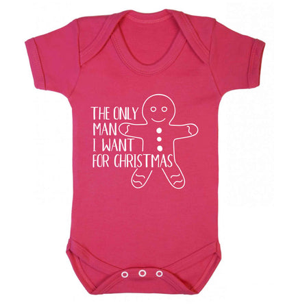 The only man I want for Christmas Baby Vest dark pink 18-24 months