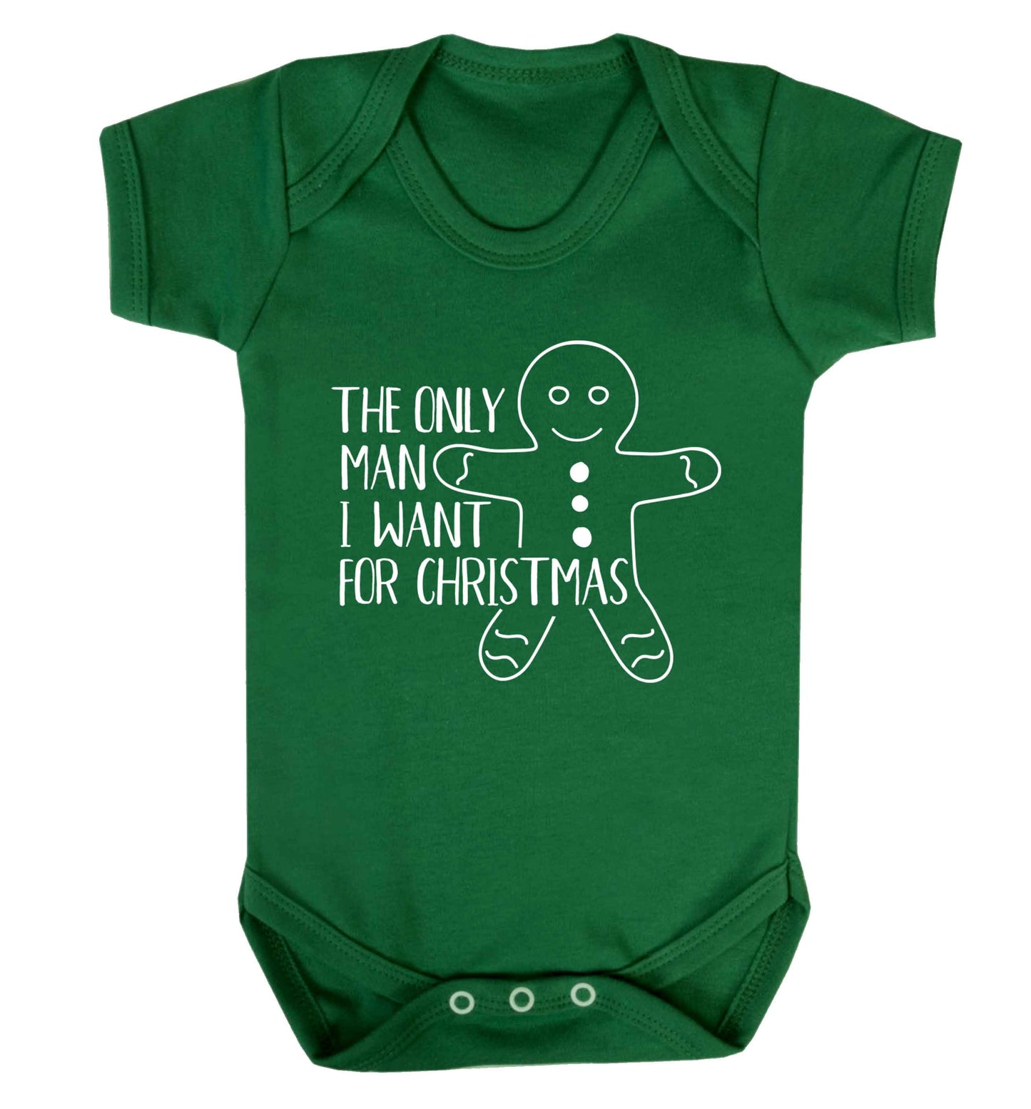 The only man I want for Christmas Baby Vest green 18-24 months