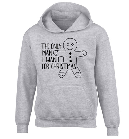 The only man I want for Christmas children's grey hoodie 12-13 Years