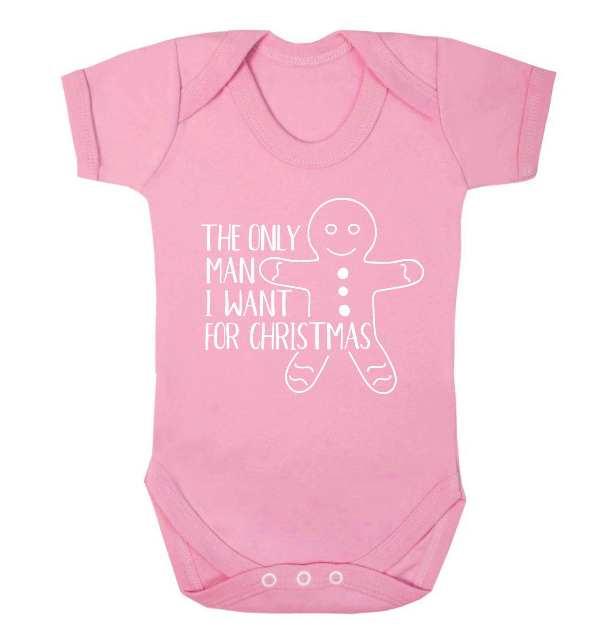 The only man I want for Christmas Baby Vest pale pink 18-24 months