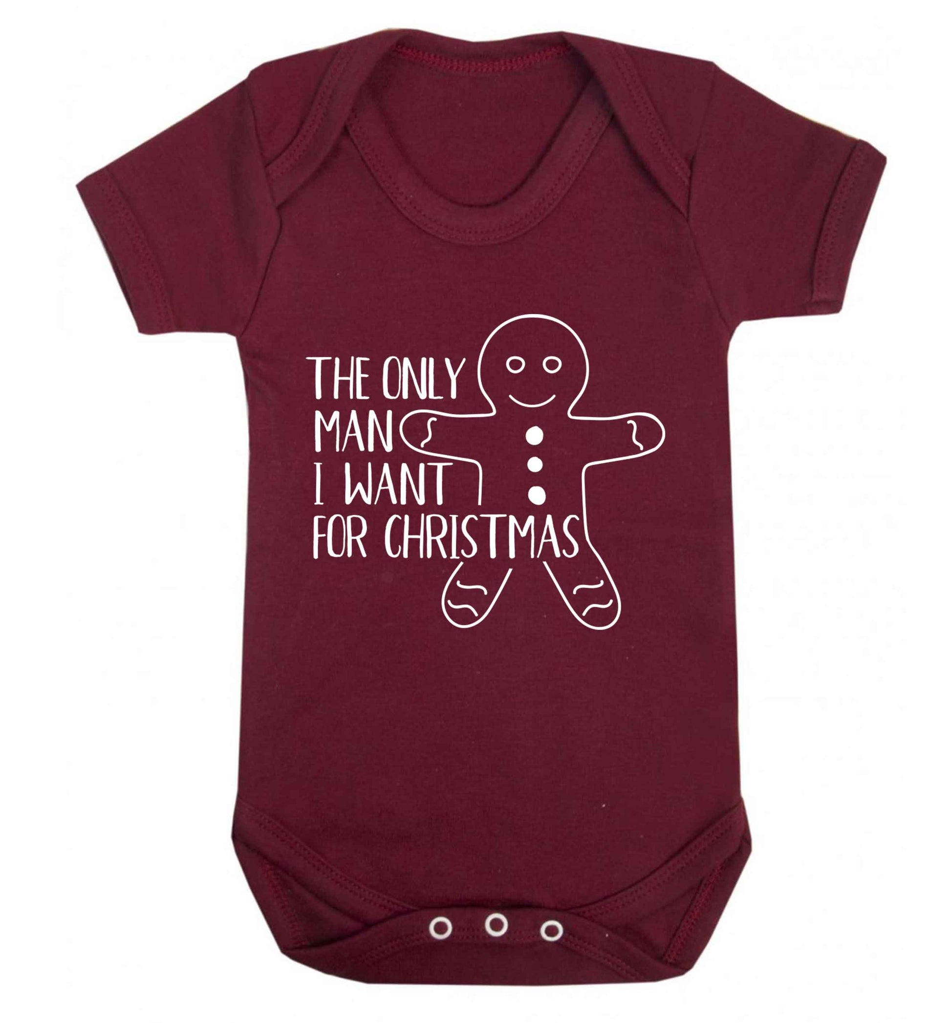 The only man I want for Christmas Baby Vest maroon 18-24 months