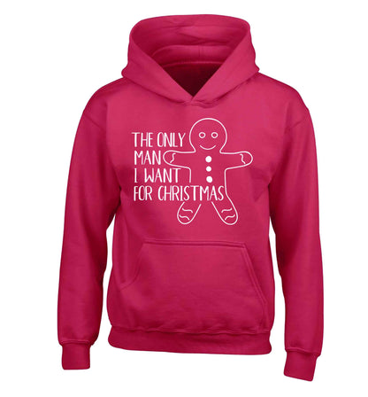 The only man I want for Christmas children's pink hoodie 12-13 Years