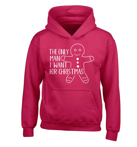 The only man I want for Christmas children's pink hoodie 12-13 Years