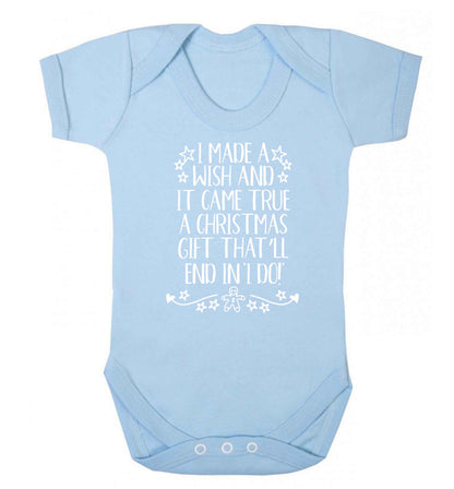 I made a wish and it came true a Christmas gift that'll end in 'I do' Baby Vest pale blue 18-24 months