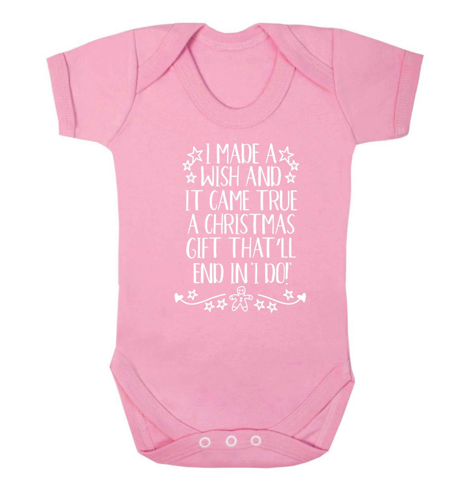 I made a wish and it came true a Christmas gift that'll end in 'I do' Baby Vest pale pink 18-24 months
