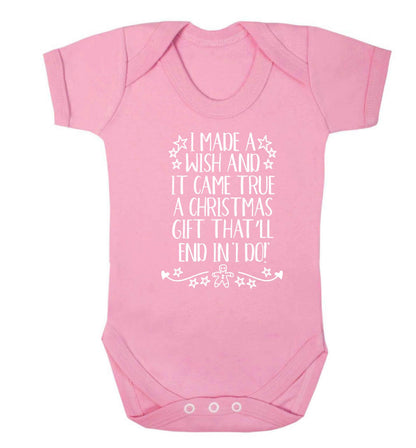 I made a wish and it came true a Christmas gift that'll end in 'I do' Baby Vest pale pink 18-24 months