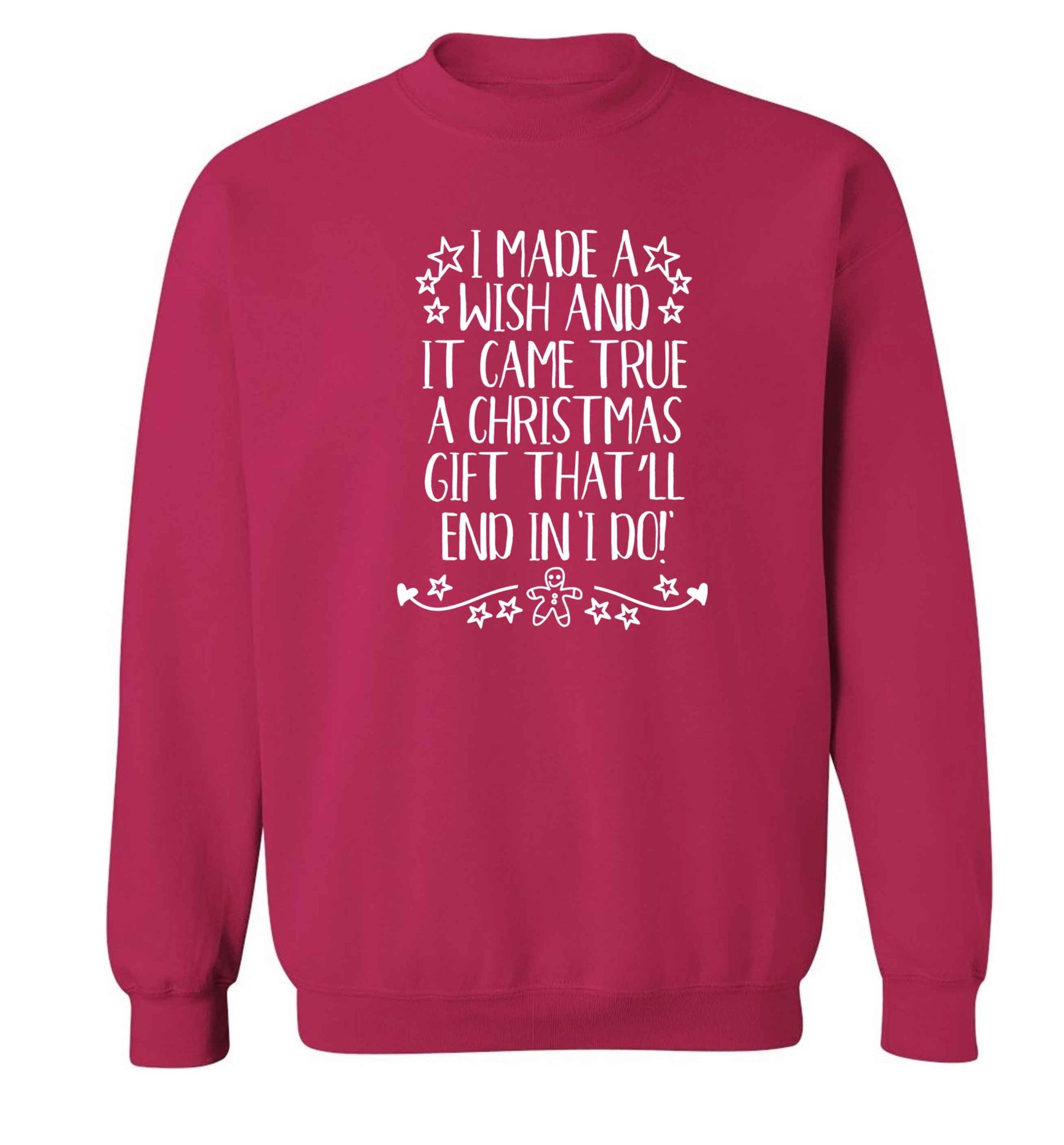 I made a wish and it came true a Christmas gift that'll end in 'I do' Adult's unisex pink Sweater 2XL