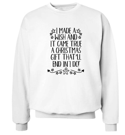 I made a wish and it came true a Christmas gift that'll end in 'I do' Adult's unisex white Sweater 2XL