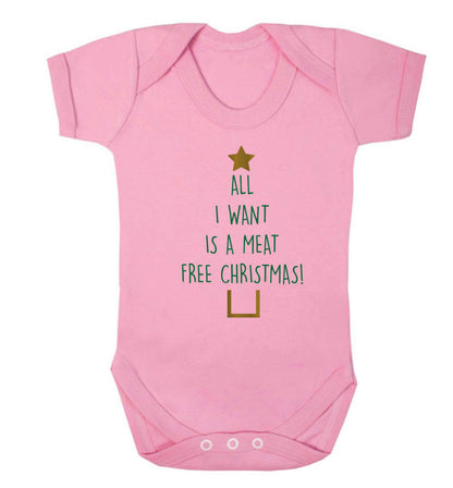 All I want is a meat free Christmas Baby Vest pale pink 18-24 months