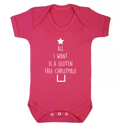 All I want is a gluten free Christmas Baby Vest dark pink 18-24 months