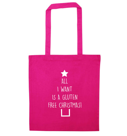 All I want is a gluten free Christmas pink tote bag