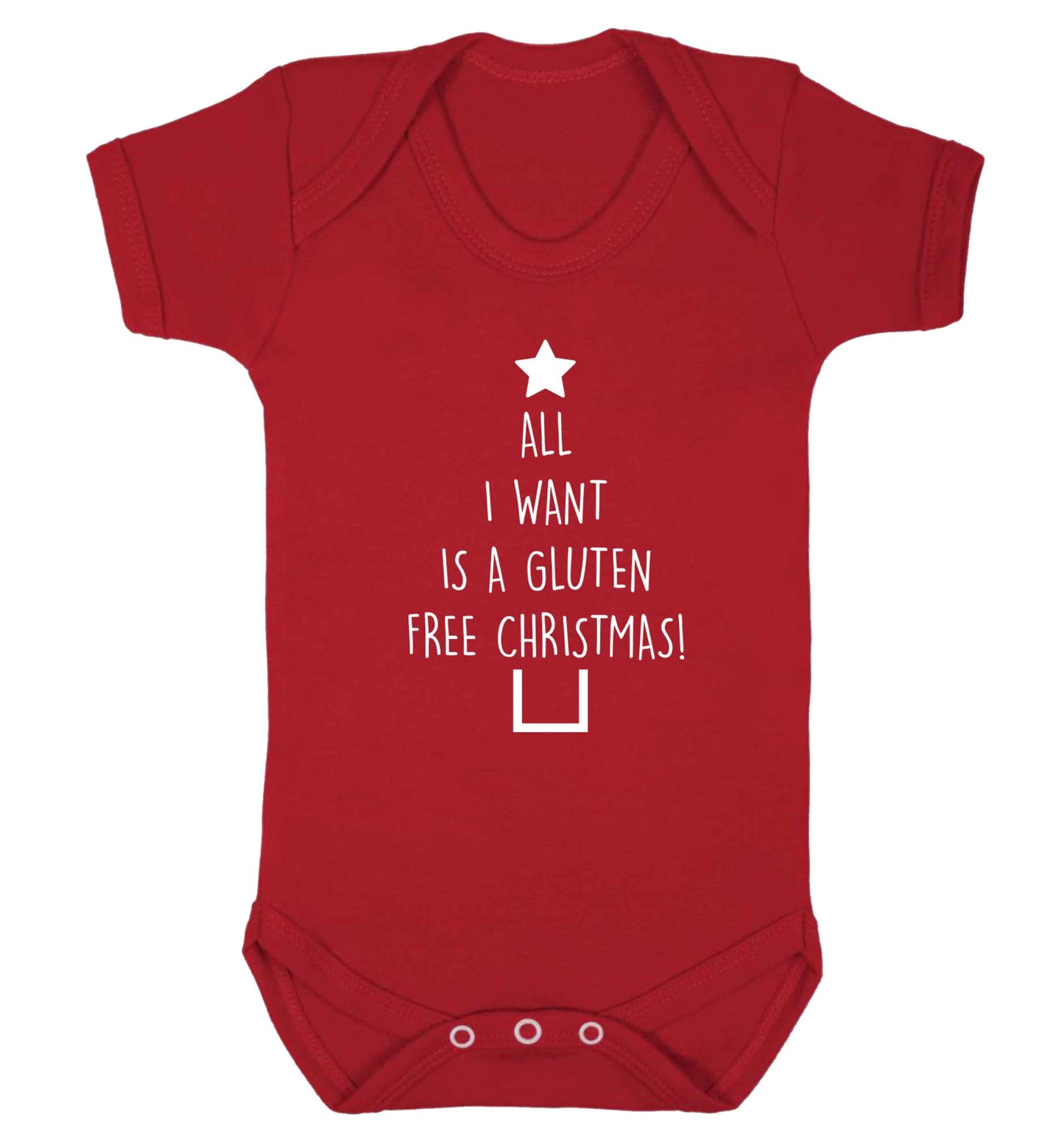 All I want is a gluten free Christmas Baby Vest red 18-24 months