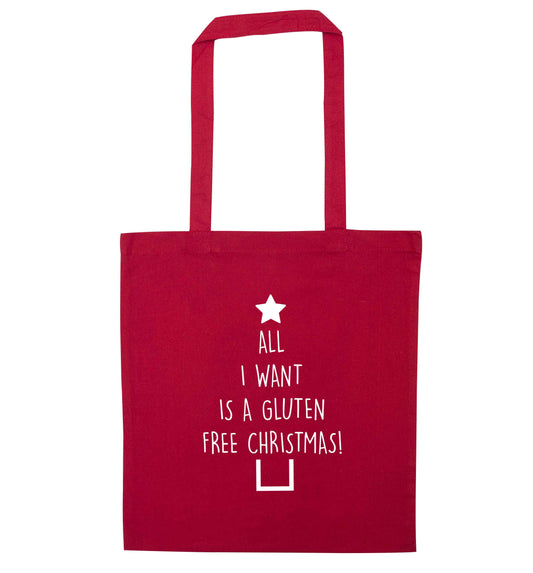 All I want is a gluten free Christmas red tote bag