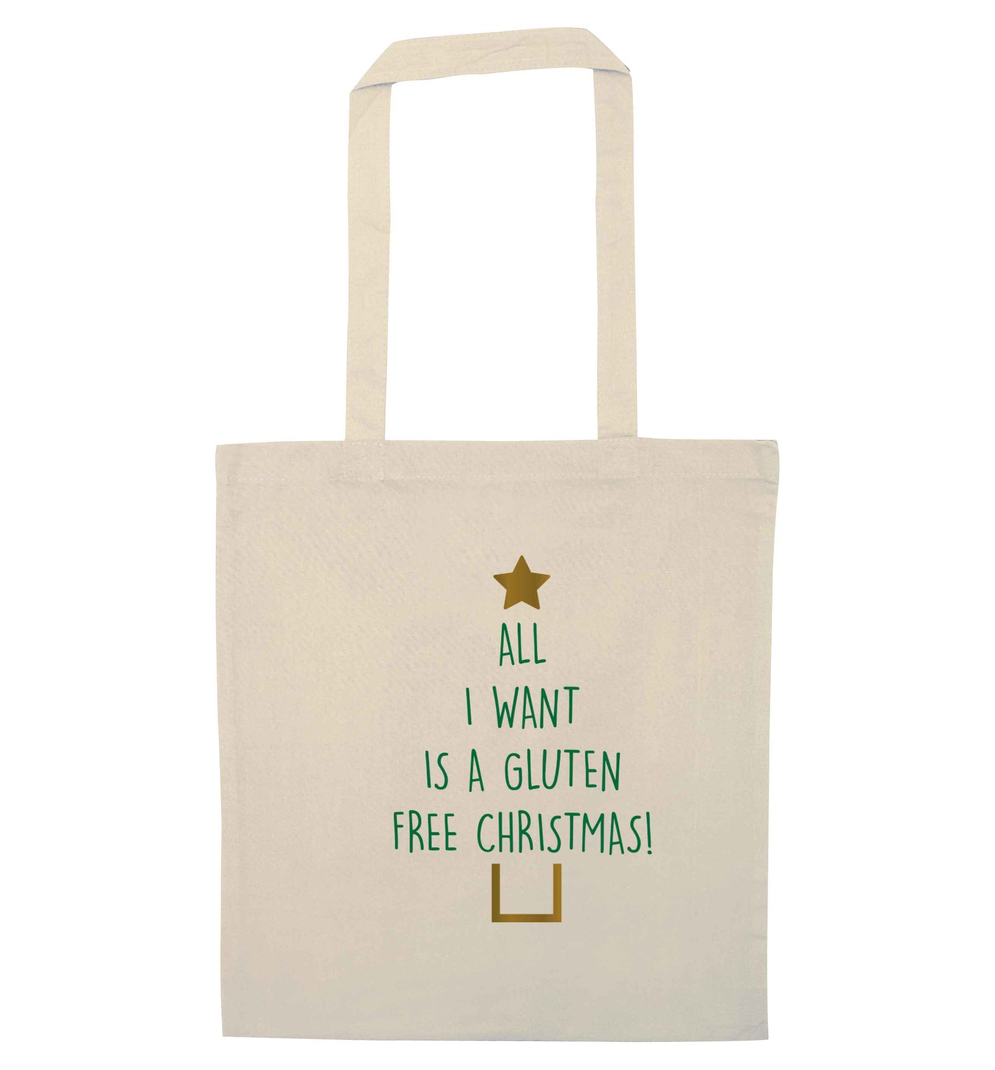 All I want is a gluten free Christmas natural tote bag