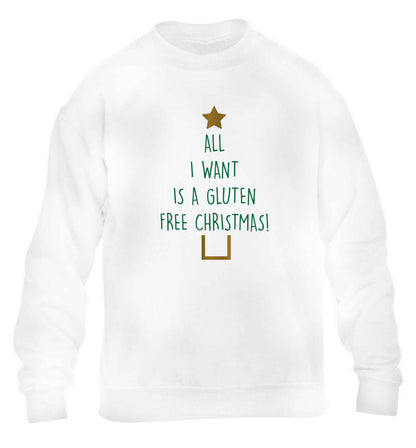 All I want is a gluten free Christmas children's white sweater 12-13 Years