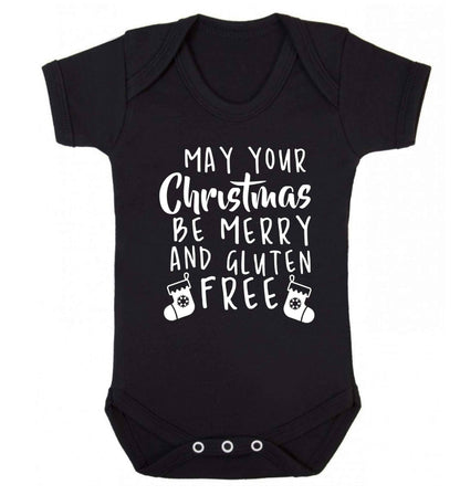 May your Christmas be merry and gluten free Baby Vest black 18-24 months