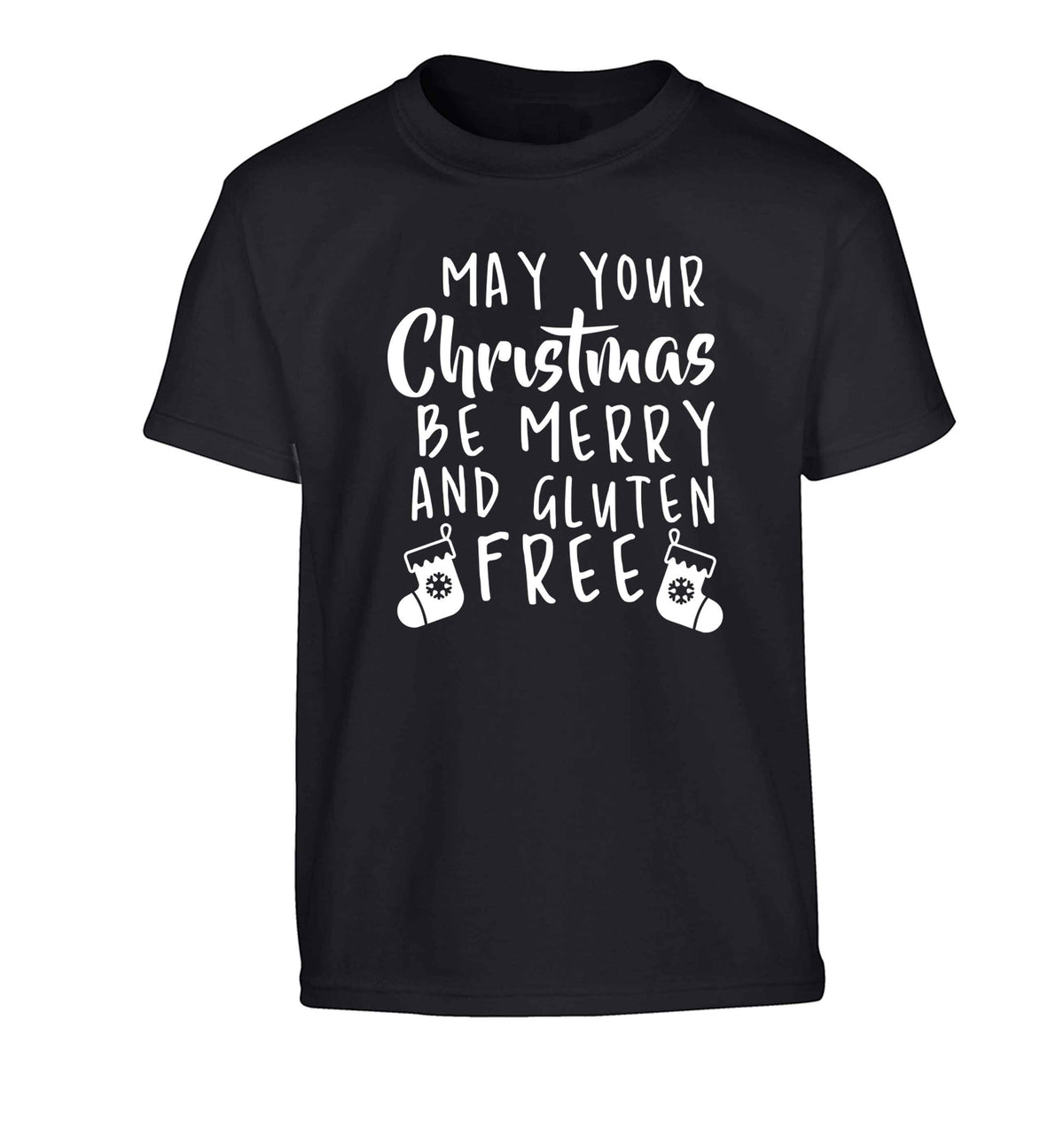 May your Christmas be merry and gluten free Children's black Tshirt 12-13 Years