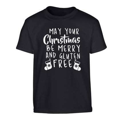 May your Christmas be merry and gluten free Children's black Tshirt 12-13 Years