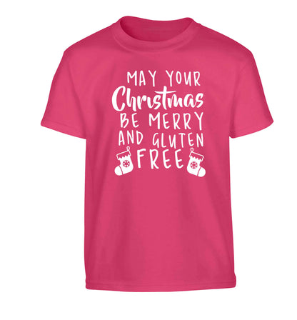 May your Christmas be merry and gluten free Children's pink Tshirt 12-13 Years