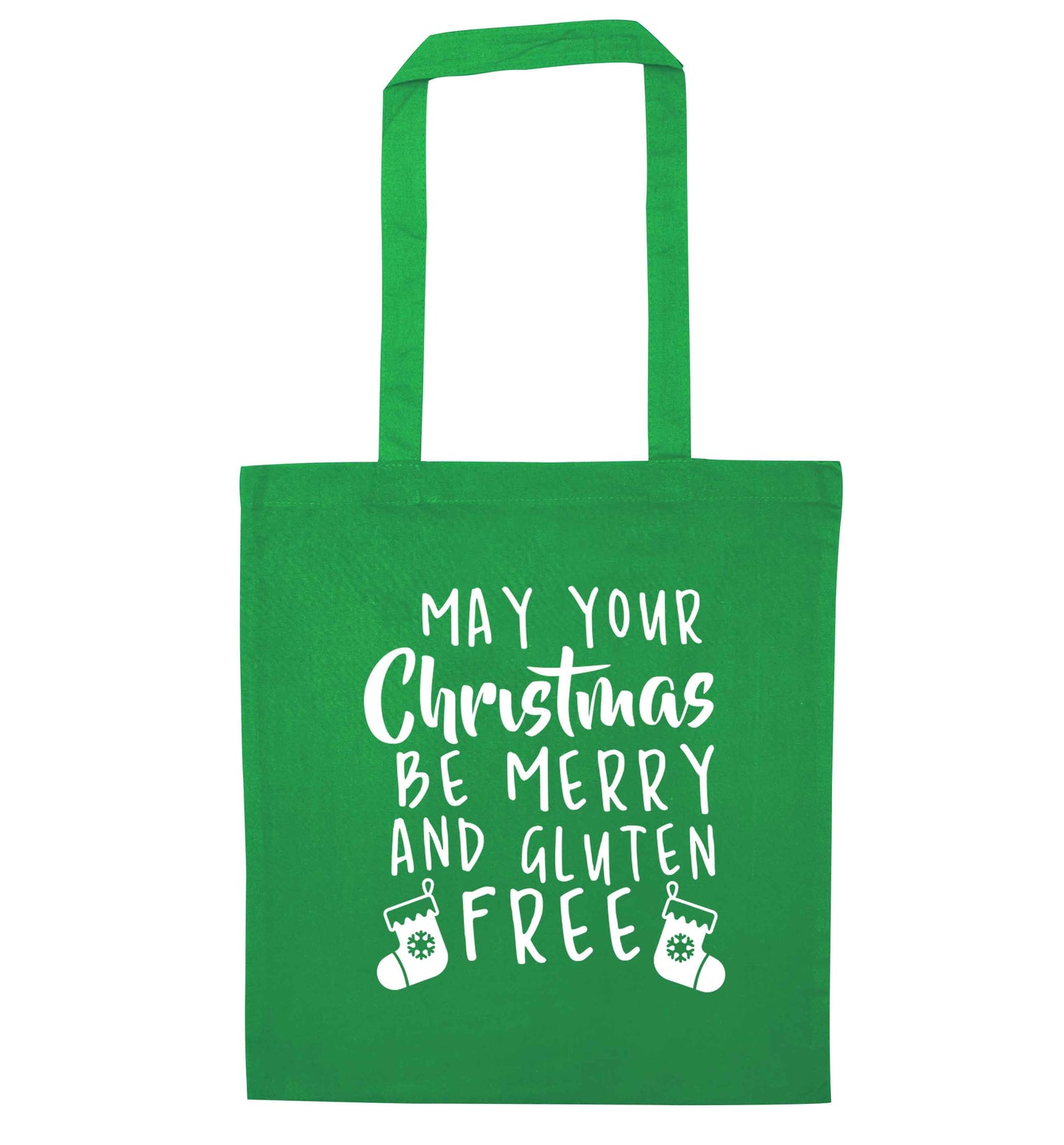 May your Christmas be merry and gluten free green tote bag