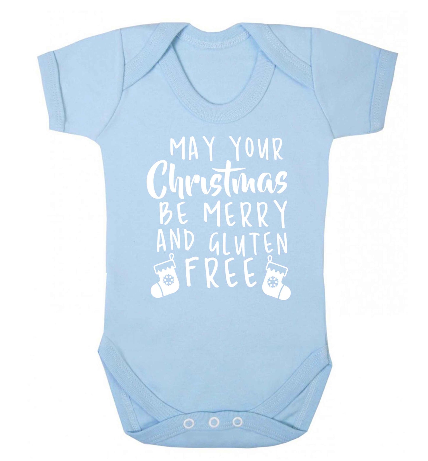May your Christmas be merry and gluten free Baby Vest pale blue 18-24 months