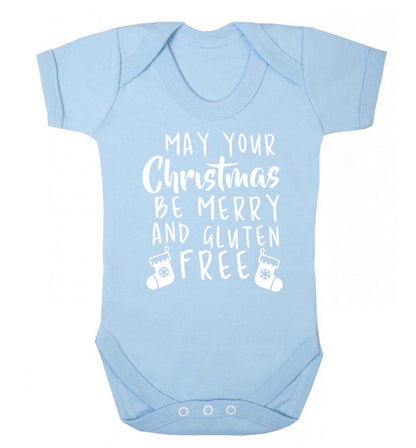 May your Christmas be merry and gluten free Baby Vest pale blue 18-24 months