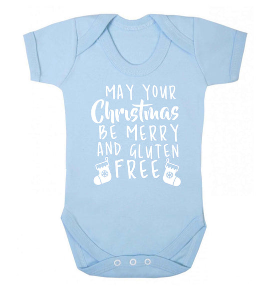 May your Christmas be merry and gluten free Baby Vest pale blue 18-24 months