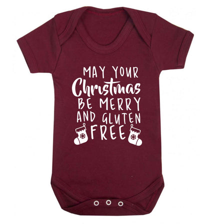 May your Christmas be merry and gluten free Baby Vest maroon 18-24 months
