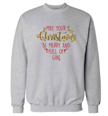 May your Christmas be merry and full of gin Adult's unisex grey Sweater 2XL