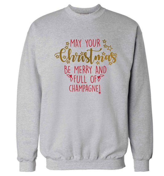 May your Christmas be merry and full of champagne Adult's unisex grey Sweater 2XL