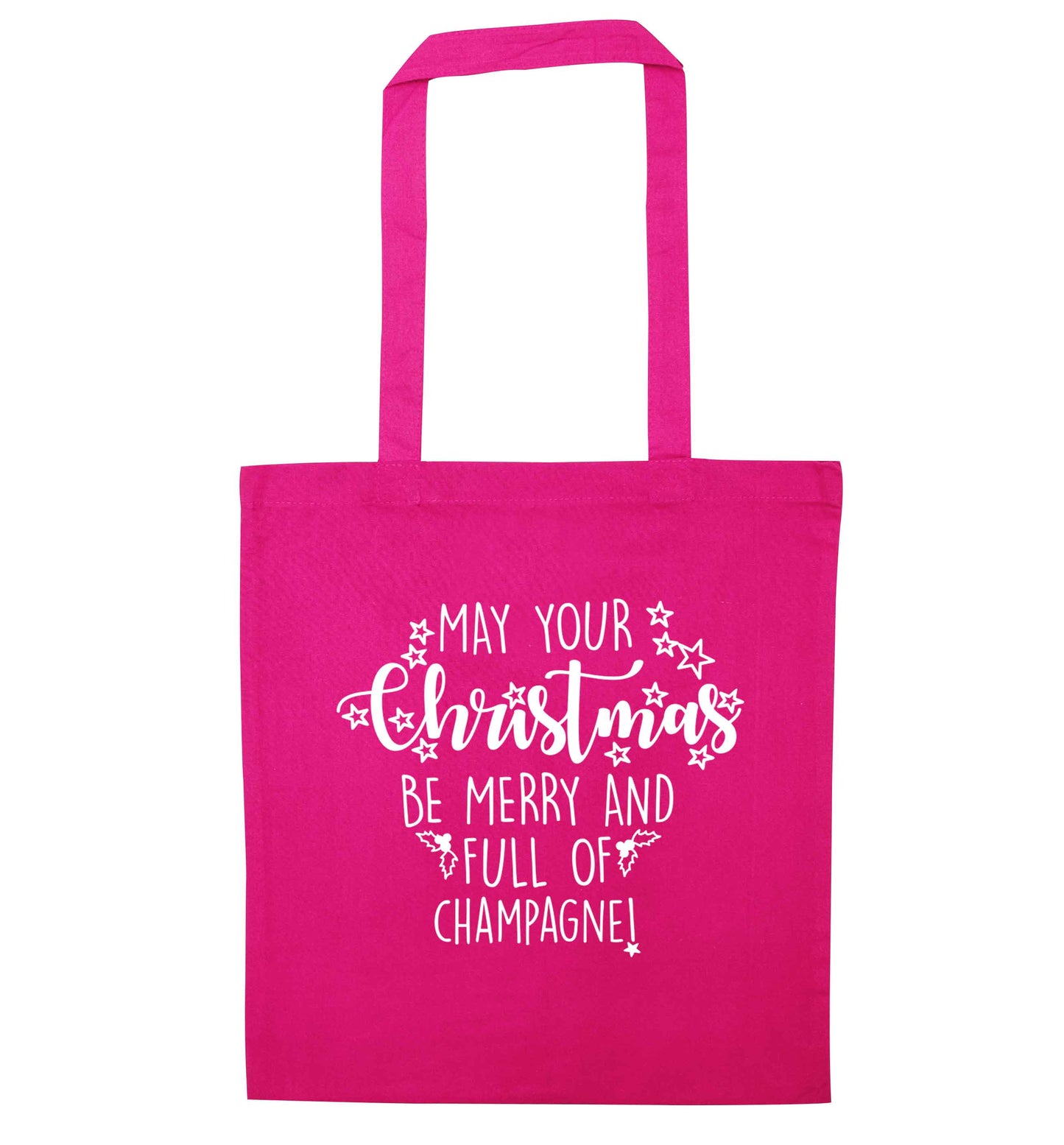 May your Christmas be merry and full of champagne pink tote bag