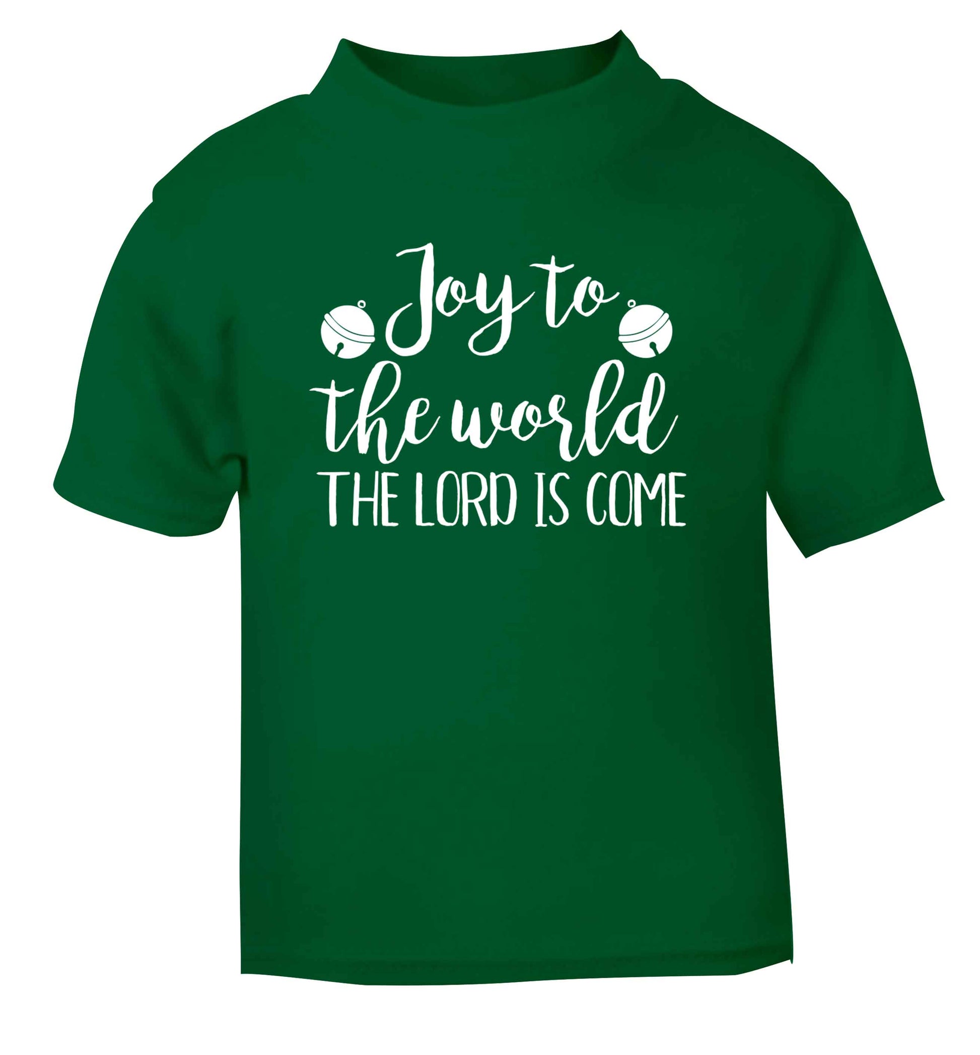 Joy to the world the Lord is come green Baby Toddler Tshirt 2 Years