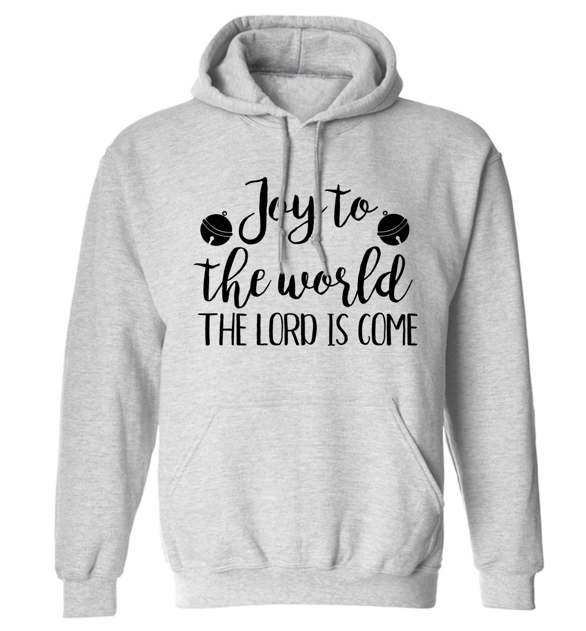 Joy to the world the Lord is come adults unisex grey hoodie 2XL