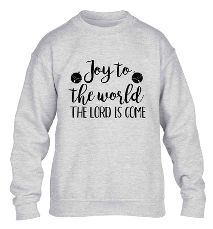 Joy to the World Lord children's grey sweater 12-13 Years