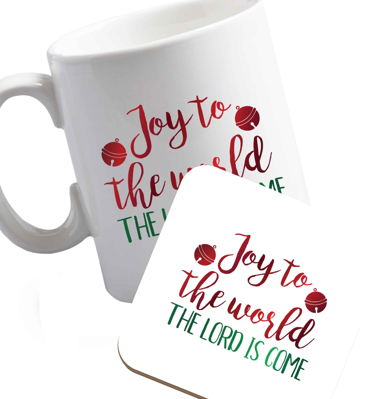 10 oz Favourite Type Pan Pancake ceramic mug and coaster set right handed