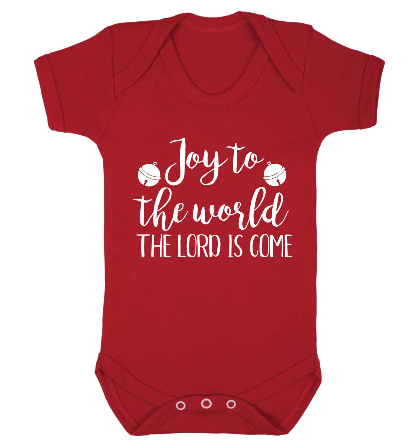 Joy to the world the Lord is come Baby Vest red 18-24 months