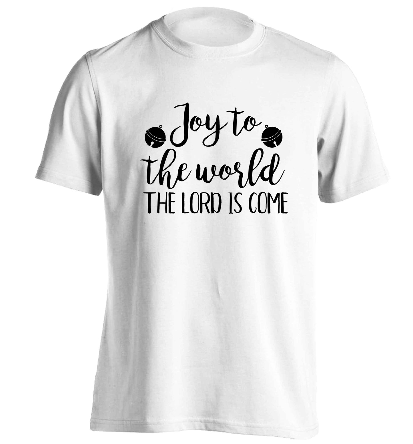 Joy to the world the Lord is come adults unisex white Tshirt 2XL