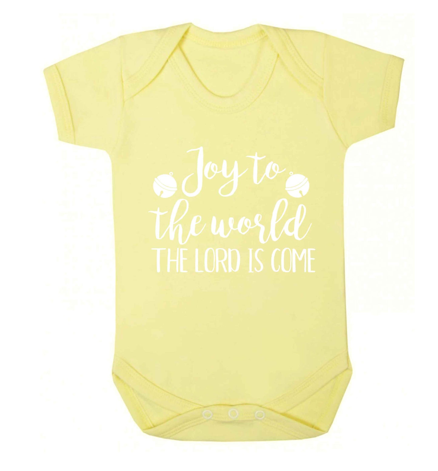 Joy to the world the Lord is come Baby Vest pale yellow 18-24 months