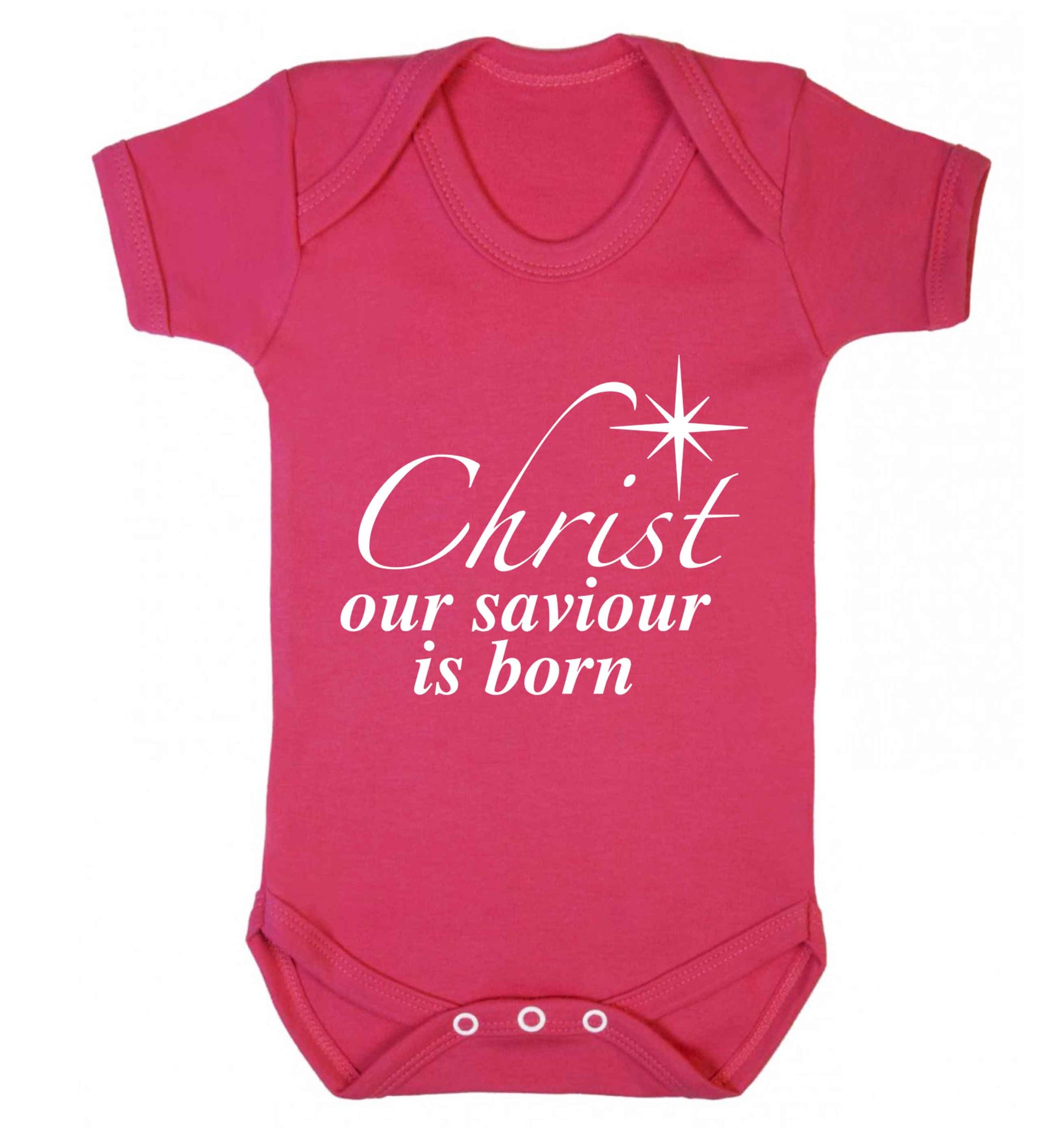 Christ our saviour is born Baby Vest dark pink 18-24 months