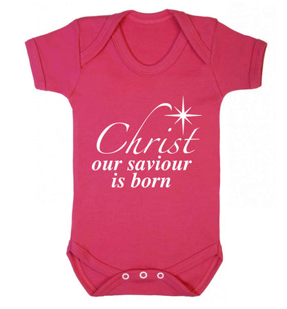 Christ our saviour is born Baby Vest dark pink 18-24 months