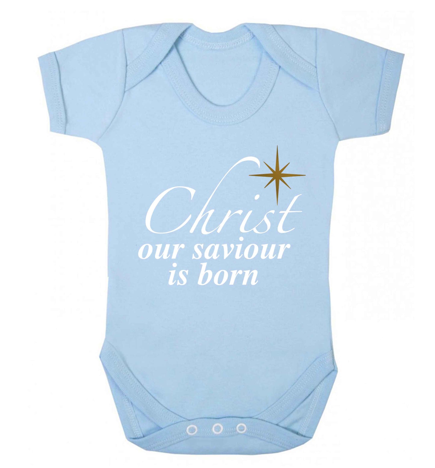 Christ our saviour is born Baby Vest pale blue 18-24 months