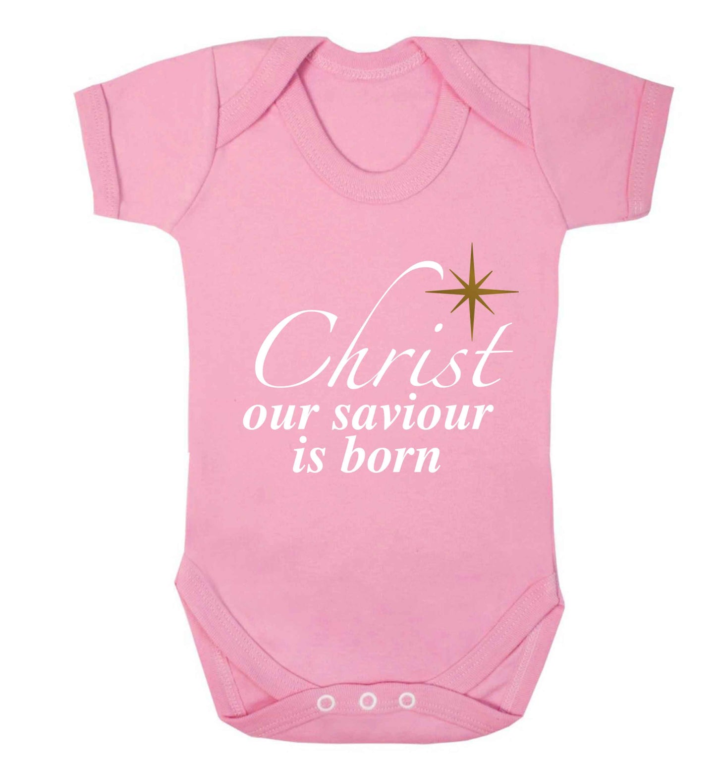 Christ our saviour is born Baby Vest pale pink 18-24 months