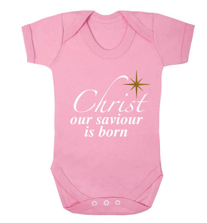 Christ our saviour is born Baby Vest pale pink 18-24 months